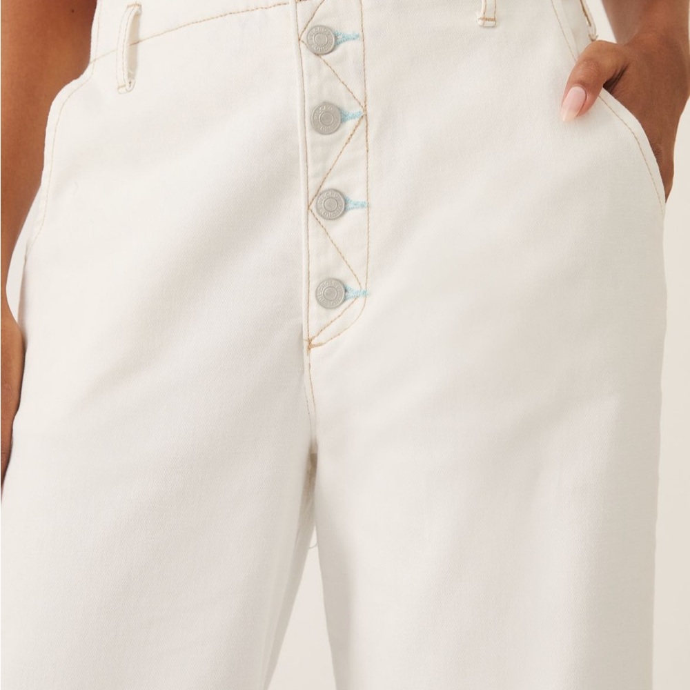 Pilcro White Patterned Lining Pants - image 1